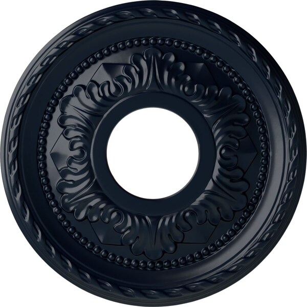 Ekena Millwork Palmetto Ceiling Medallion (Fits Canopies up to 4 7/8"), 12 1/8"OD x 3 1/2"ID x 1"P, Midnight Dream CM12PMMDF - main